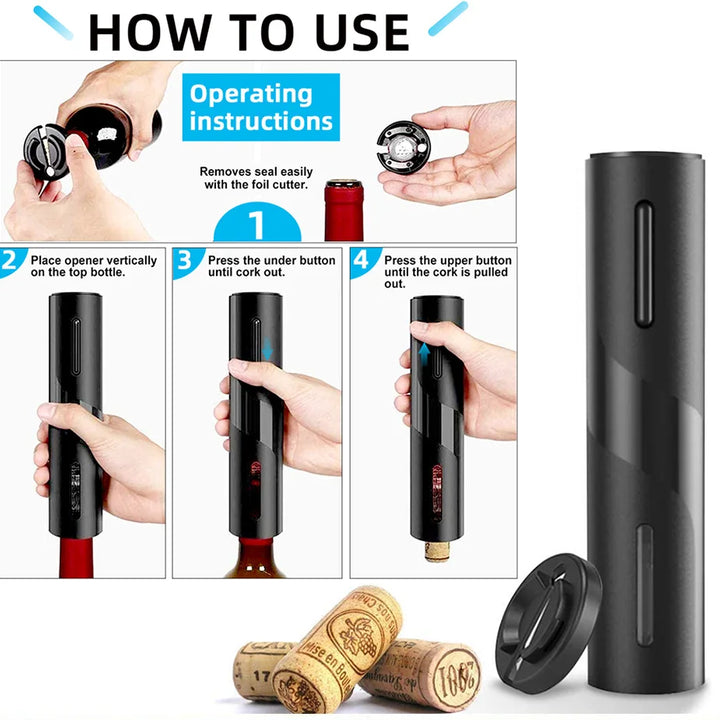 Electric Wine Opener Automatic Corkscrew Wine Openers for Beer Battery Bottle Opener Foil Cutter Kitchen Bar Can Opener