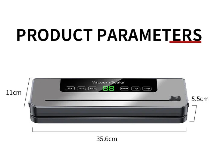 Electric Vacuum Sealer Dry/Wet Food Sealed Packaging Kitchen Food Storage Seal UV Sterilization Built-in Cutter Knife