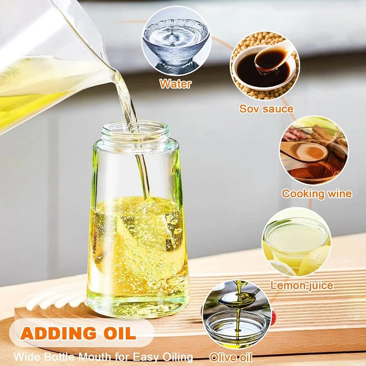 2 in1 Oil Spray Bottle Plastic Kitchen Barbecue Cooking Olive Oil Dispenser Oil Jar Baking Vinegar Soy Sauce Spray Container