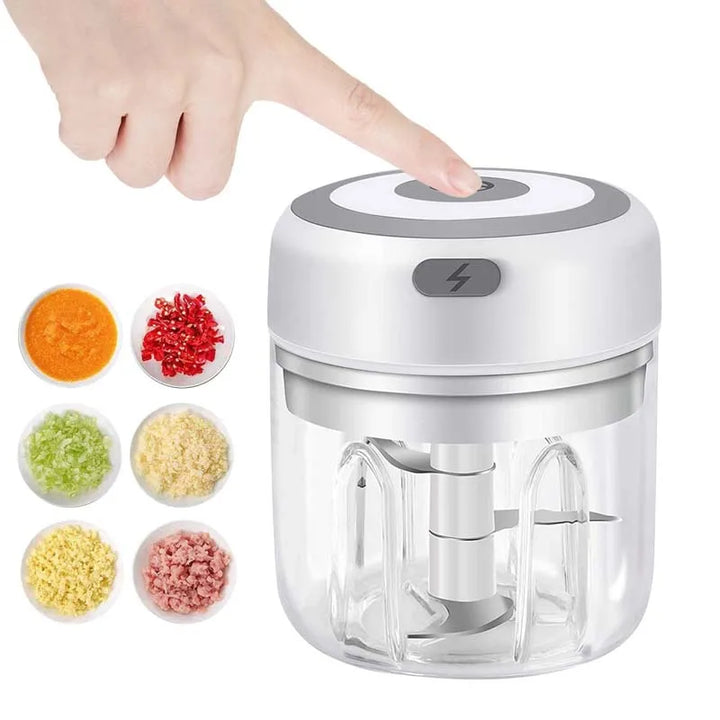 Electric Garlic Crusher 100ml/250ml Portable Chopper USB Charging Ginger Chili Vegetable Masher Machine Kitchen