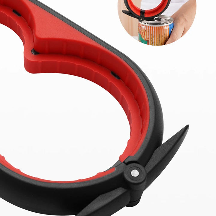 Can Opener Multi Functional Four In One Beverage Bottle Opener Cap Twister Four Position Can Opener Anti Slip Cap Twister