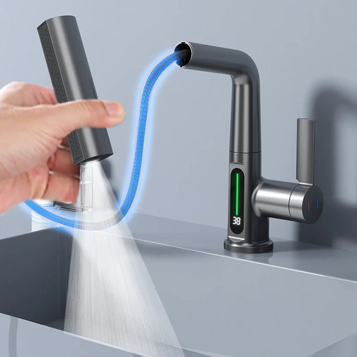 Waterfall Digital Display Basin Faucet for Kitchen & Bathroom