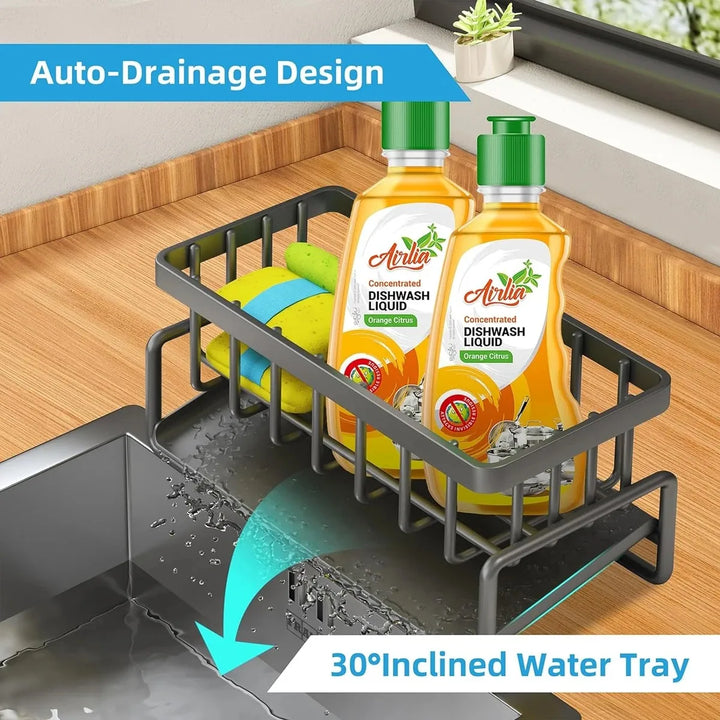 Kitchen Sink Drain Rack Organizer Sponge Storage Faucet Holder Soap Drainer Dishcloth Towel Rack Kitchen Sink Organizer