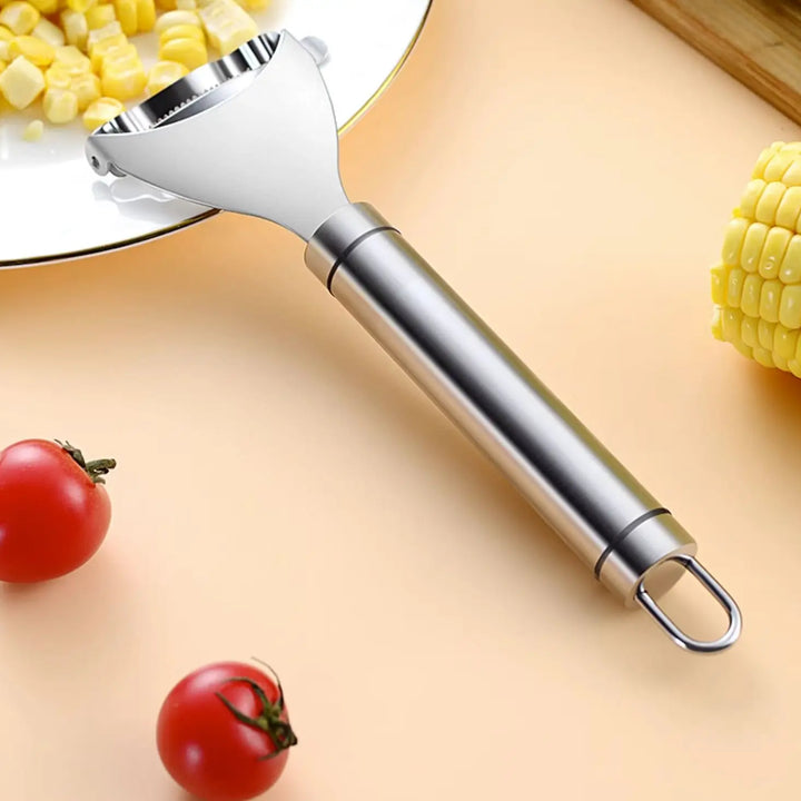 Stainless Steel Corn Peeler – Serrated Cob Stripper & Thresher Tool