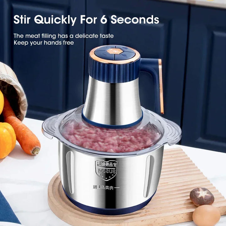 5L Electric Meat Grinders 304Stainless Steel Home Food Crusher Multifunctional Vegetable Slicer Chopper Mincer