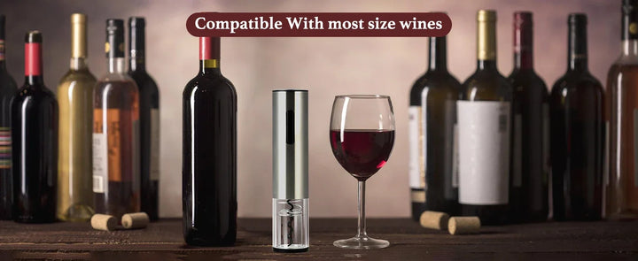 Electric Wine Opener Rechargeable Set, Automatic Electric Wine Opener with Stand with Foil Cutter, Pourer, Vacuum Stopper