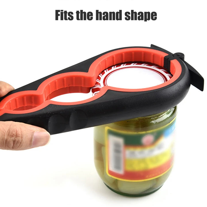 Can Opener Multi Functional Four In One Beverage Bottle Opener Cap Twister Four Position Can Opener Anti Slip Cap Twister