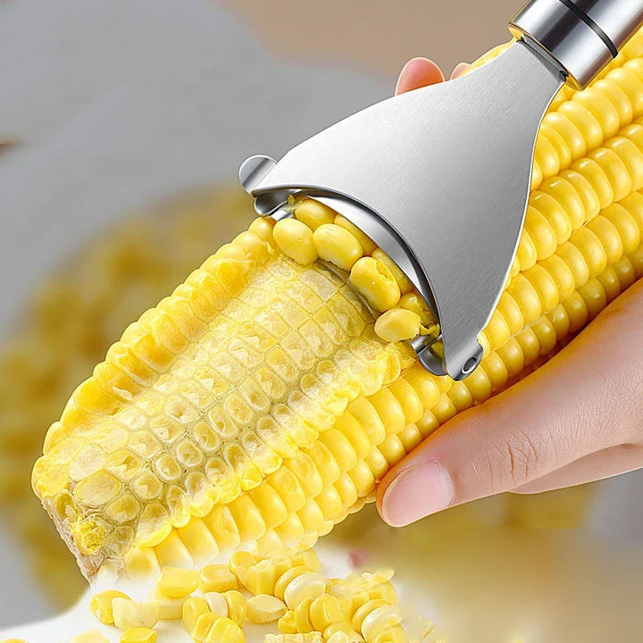 Stainless Steel Corn Peeler – Serrated Cob Stripper & Thresher Tool