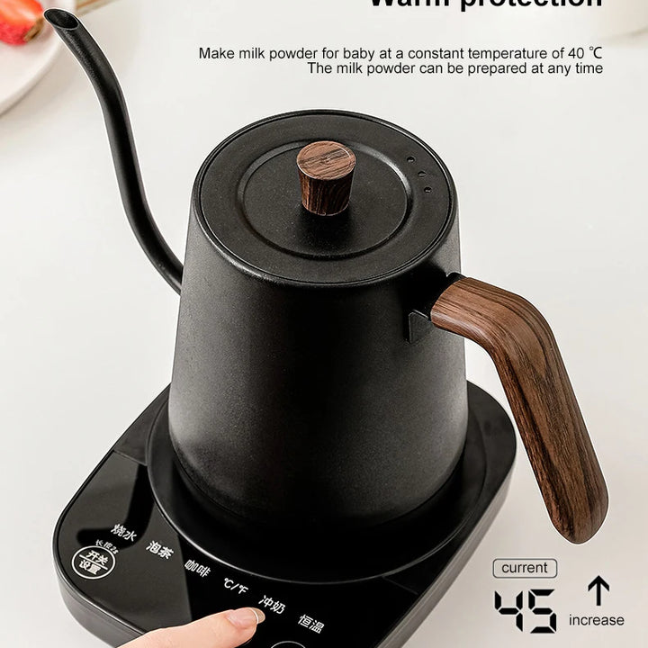 Gooseneck Electric Kettle 800ml Hand Brew Coffee Pot smart Teapot Temperature Control Pot 1000W Rapid Heating Kettle 110v/220v