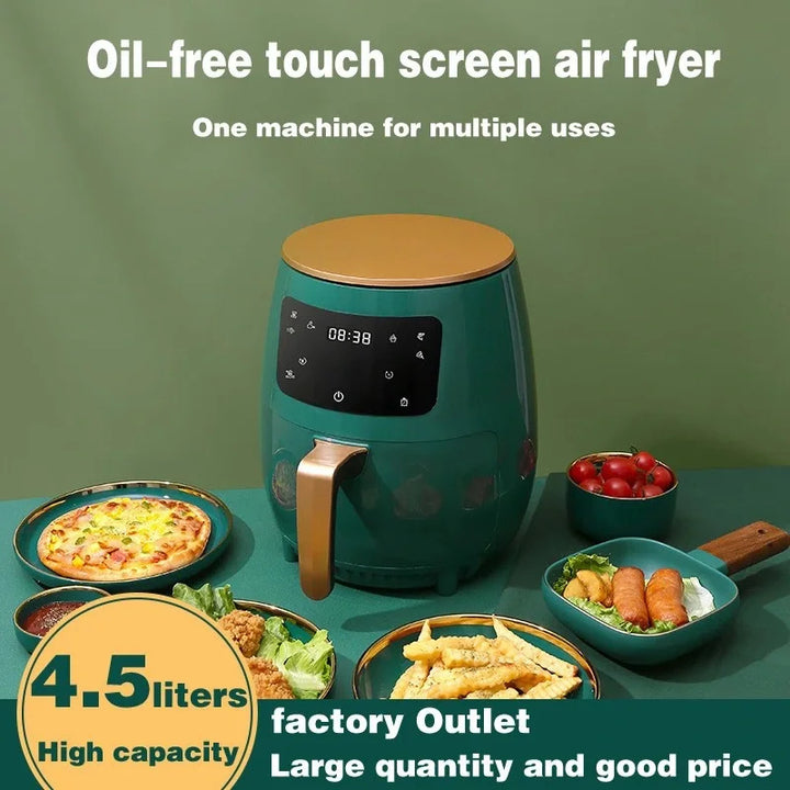 MicroData Air Fryer without Oil 4.5L 1400W Intelligent Deep Air Fryers Oven 360 Hot Air Circulation Cooker Smart Touch AirFryer