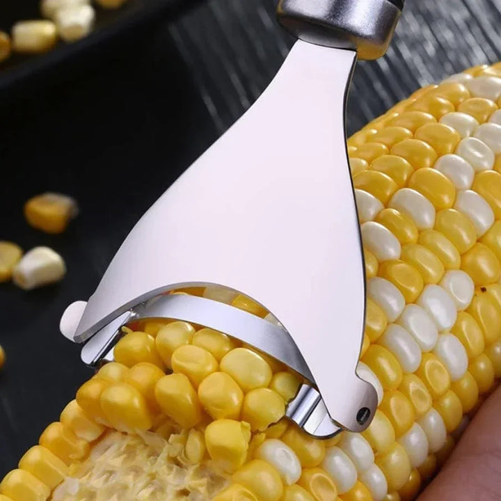 Stainless Steel Corn Peeler – Serrated Cob Stripper & Thresher Tool