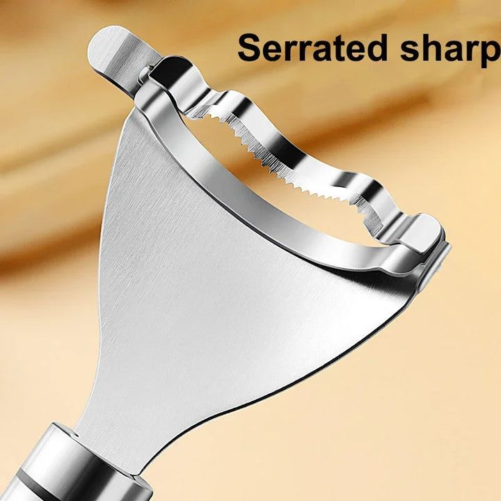 Stainless Steel Corn Peeler – Serrated Cob Stripper & Thresher Tool