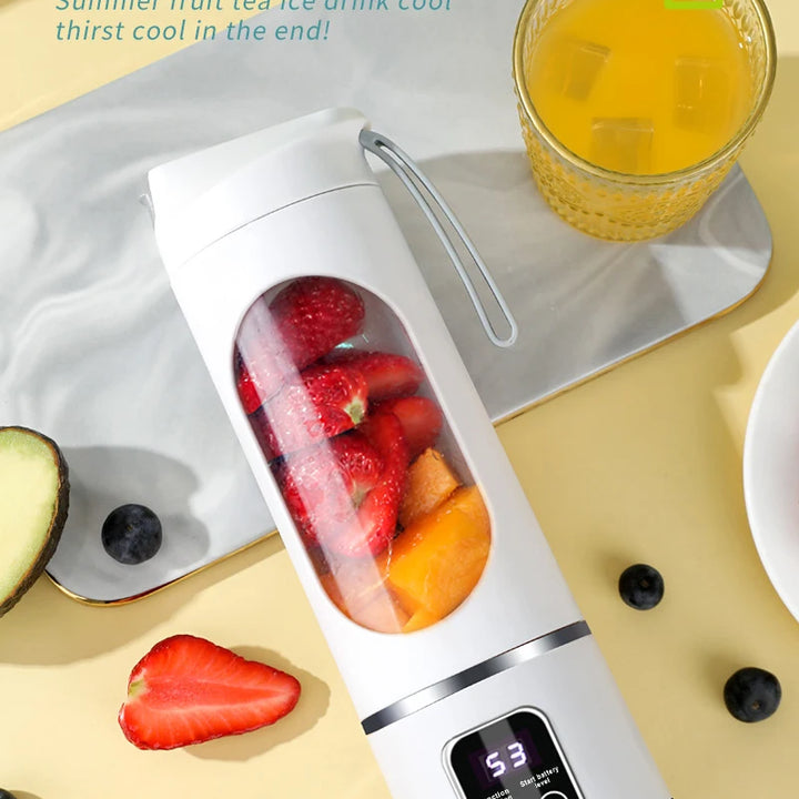 Xiaomi 450ml Fruit Juicer 8 Blades 3 Speeds USB Rechargeable Adjustable Double Lid Design Durable Ice Crusher Portable Blender