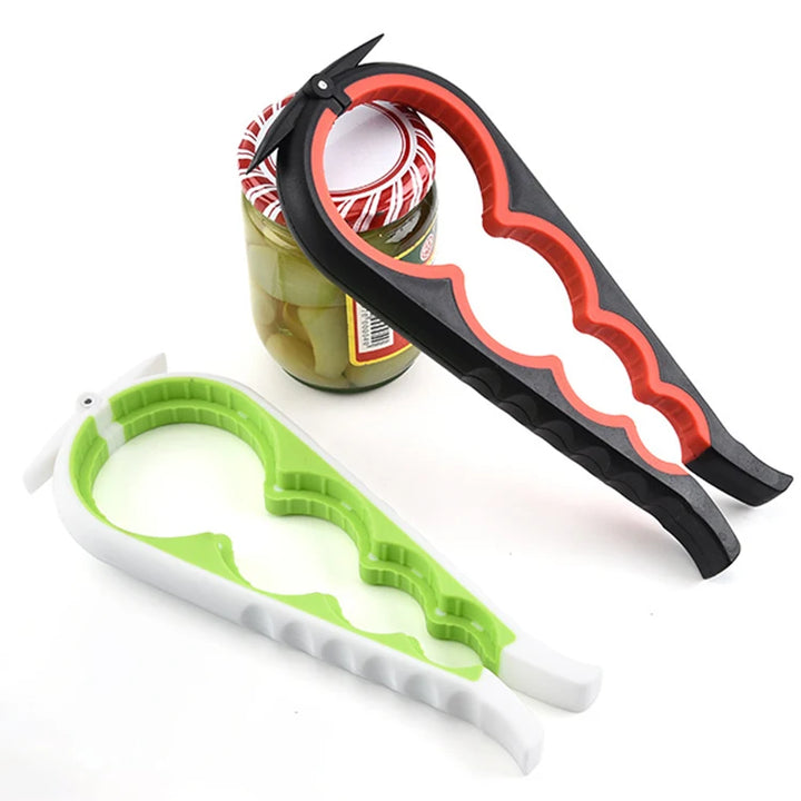 Can Opener Multi Functional Four In One Beverage Bottle Opener Cap Twister Four Position Can Opener Anti Slip Cap Twister