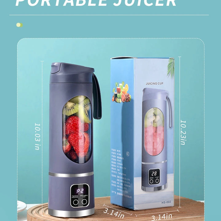 Xiaomi 450ml Fruit Juicer 8 Blades 3 Speeds USB Rechargeable Adjustable Double Lid Design Durable Ice Crusher Portable Blender