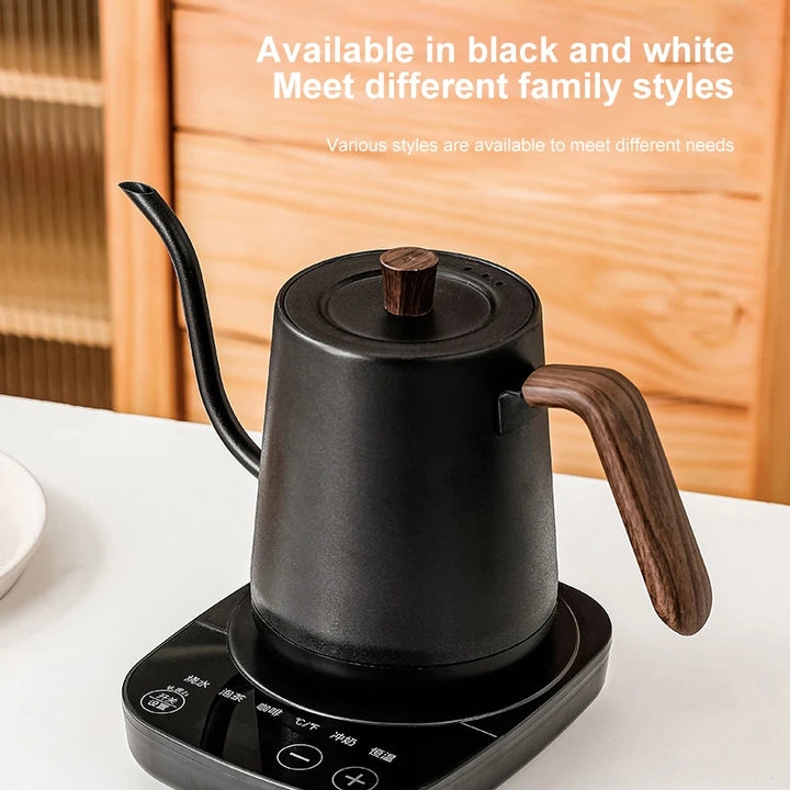 Gooseneck Electric Kettle 800ml Hand Brew Coffee Pot smart Teapot Temperature Control Pot 1000W Rapid Heating Kettle 110v/220v