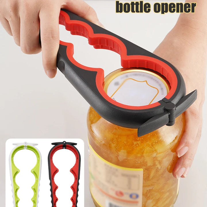 Can Opener Multi Functional Four In One Beverage Bottle Opener Cap Twister Four Position Can Opener Anti Slip Cap Twister