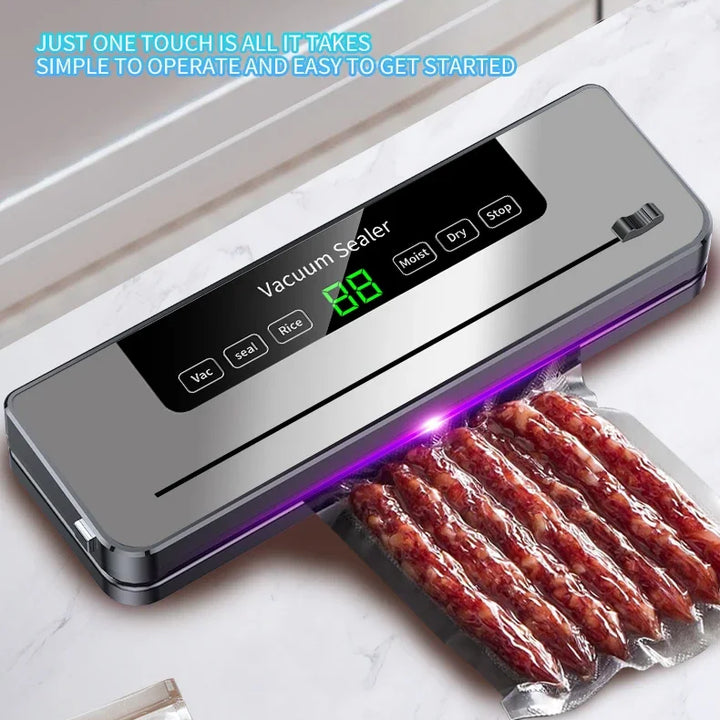 Electric Vacuum Sealer Dry/Wet Food Sealed Packaging Kitchen Food Storage Seal UV Sterilization Built-in Cutter Knife