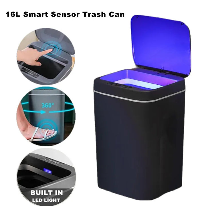 Touchless Smart Sensor Trash Can – 16L