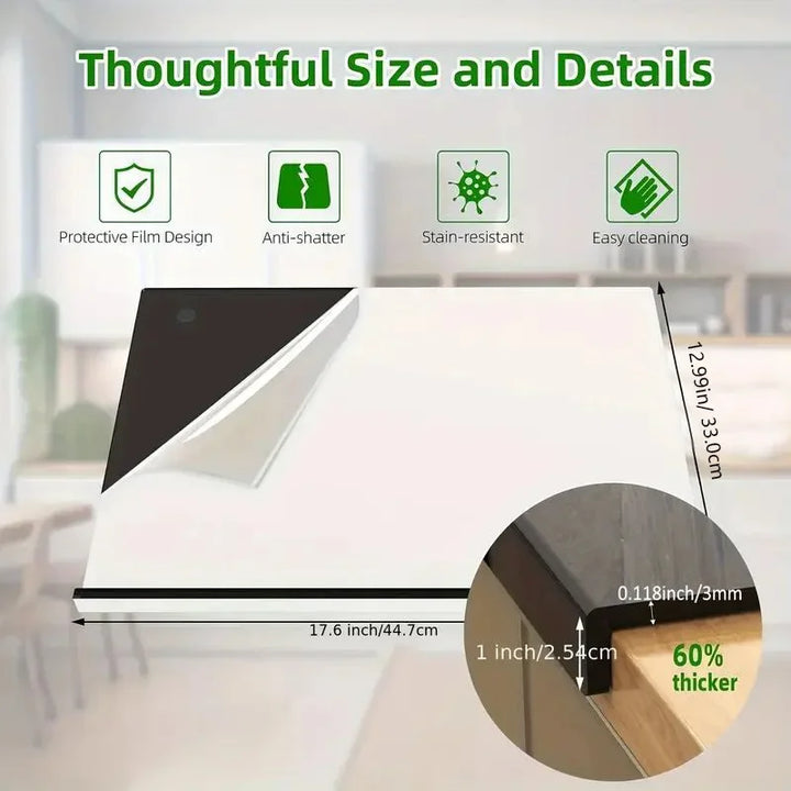 High Quality Acrylic Cutting Chopping Boards with Lip Anti-slip Counter Countertop Protector 45x35cm Kitchen Gadget