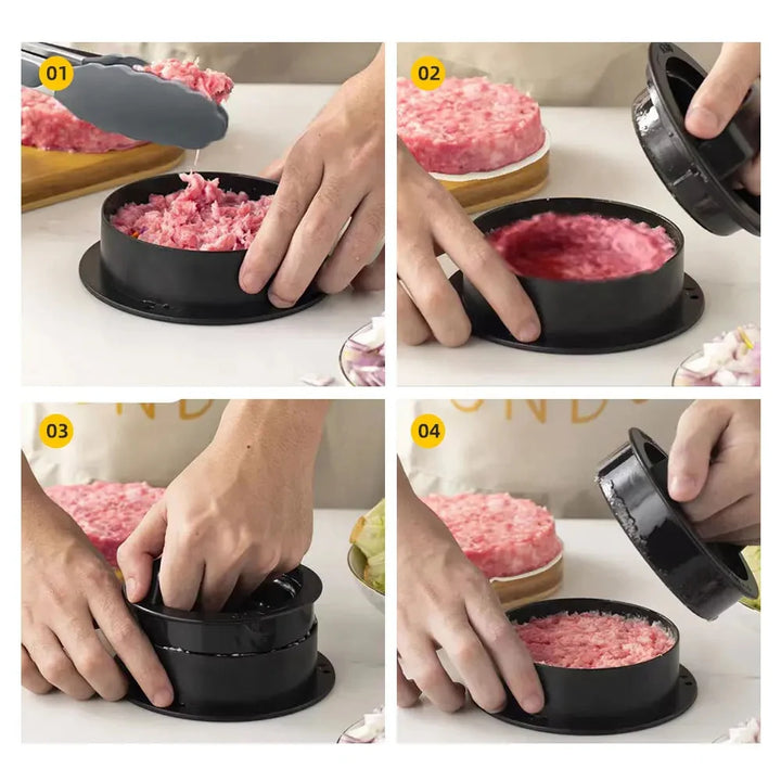 Round Hamburger Burger Press Beef Grill Food-Grade ABS Hamburger Helper Meat Press Cutlets Patty Maker Mold Kitchen Gadgets