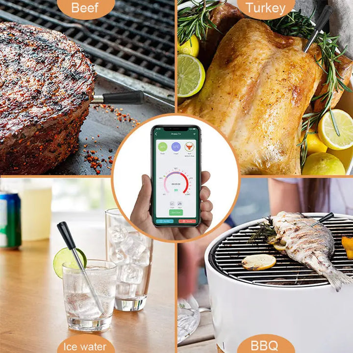 Long Range Smart BBQ BlueTooth Cooking Thermometer Digital Wireless Meat Thermometer With Bluetooth