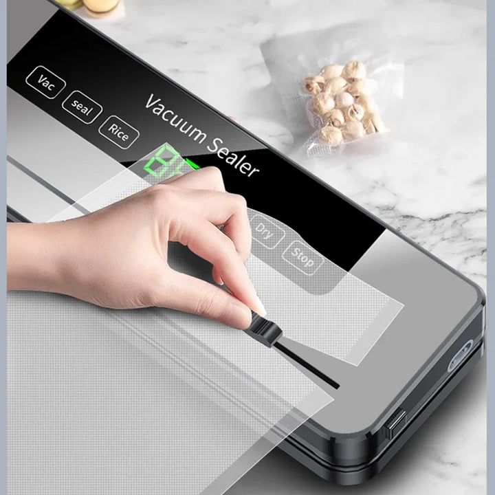 Electric Vacuum Sealer Dry/Wet Food Sealed Packaging Kitchen Food Storage Seal UV Sterilization Built-in Cutter Knife