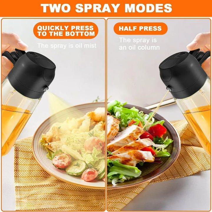 2 in1 Oil Spray Bottle Plastic Kitchen Barbecue Cooking Olive Oil Dispenser Oil Jar Baking Vinegar Soy Sauce Spray Container