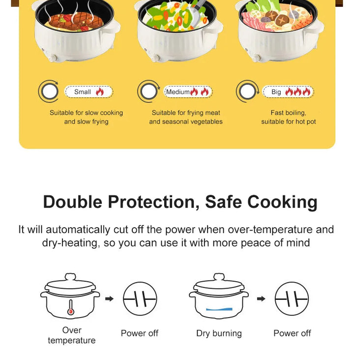 Multifunction Electric Cookers Single/Double Layer 1-2 People Household Non-stick Pan Hot Pot Rice Cooker Cooking Appliances