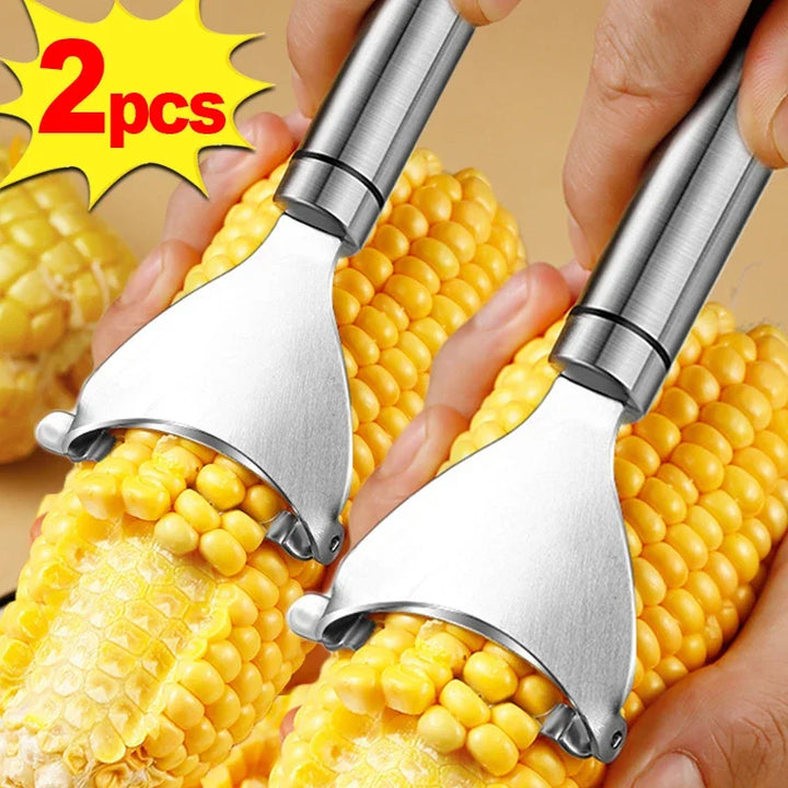 Stainless Steel Corn Peeler – Serrated Cob Stripper & Thresher Tool