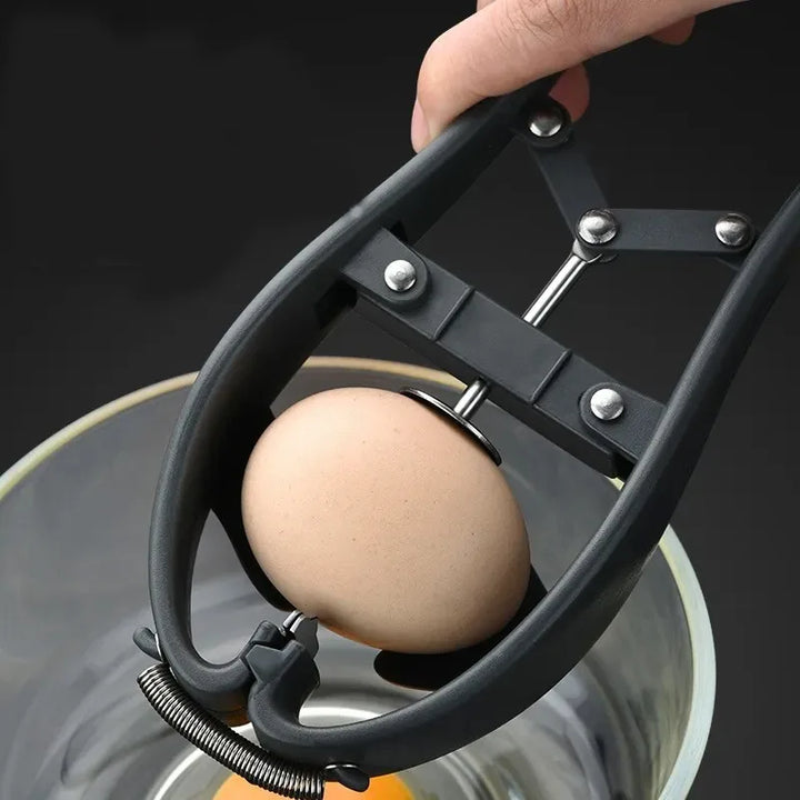 Egg Cracker Egg Separator Stainless Steel Handheld Egg Opener with Egg Yolk White Separator Eggshell Cutter Egg Cracking Tool