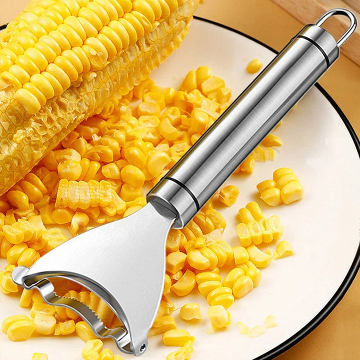 Stainless Steel Corn Peeler – Serrated Cob Stripper & Thresher Tool