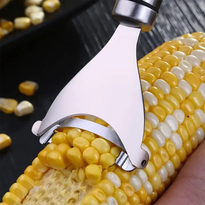 Stainless Steel Corn Peeler – Serrated Cob Stripper & Thresher Tool