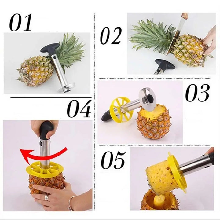 Spot Stainless Steel Pineapple Peeler Pineapple Corer Slicer Fruit Cutter Easy Slicer Peeler Kitchen Gadget Delivery Fast